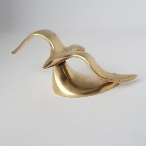 Brass Sea Gull Sculpture Vintage Art